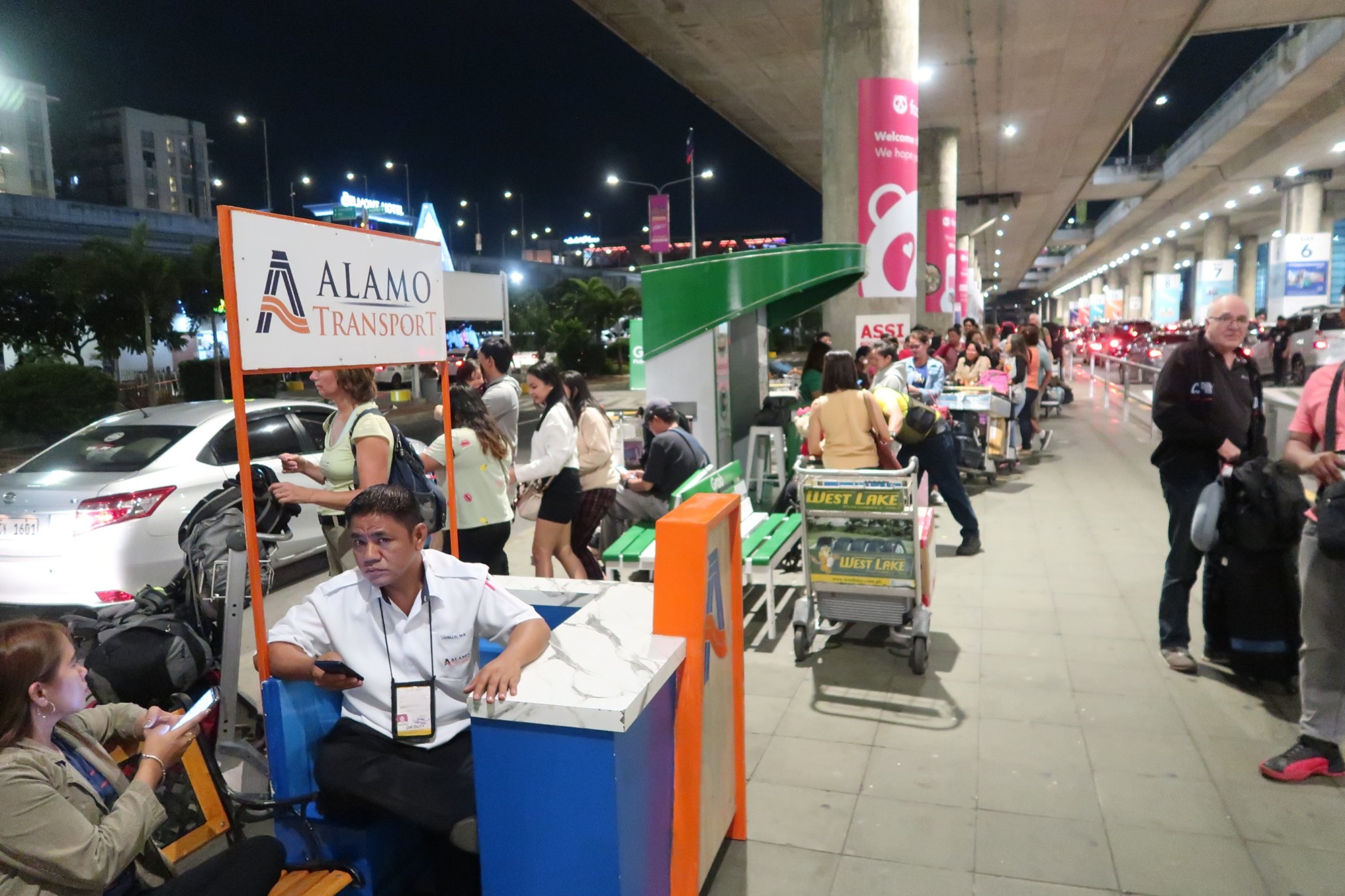 Grab Taxi Stand in Manila